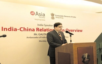 AMBASSADOR OF INDIA TO CHINA MR. BAMBAWALE DURING HIS VISIT TO HONG KONG MENTIONED ABOUT THE ROLE OF HONG KONG IN STRENGTHENING INDIA-CHINA RELATIONS.