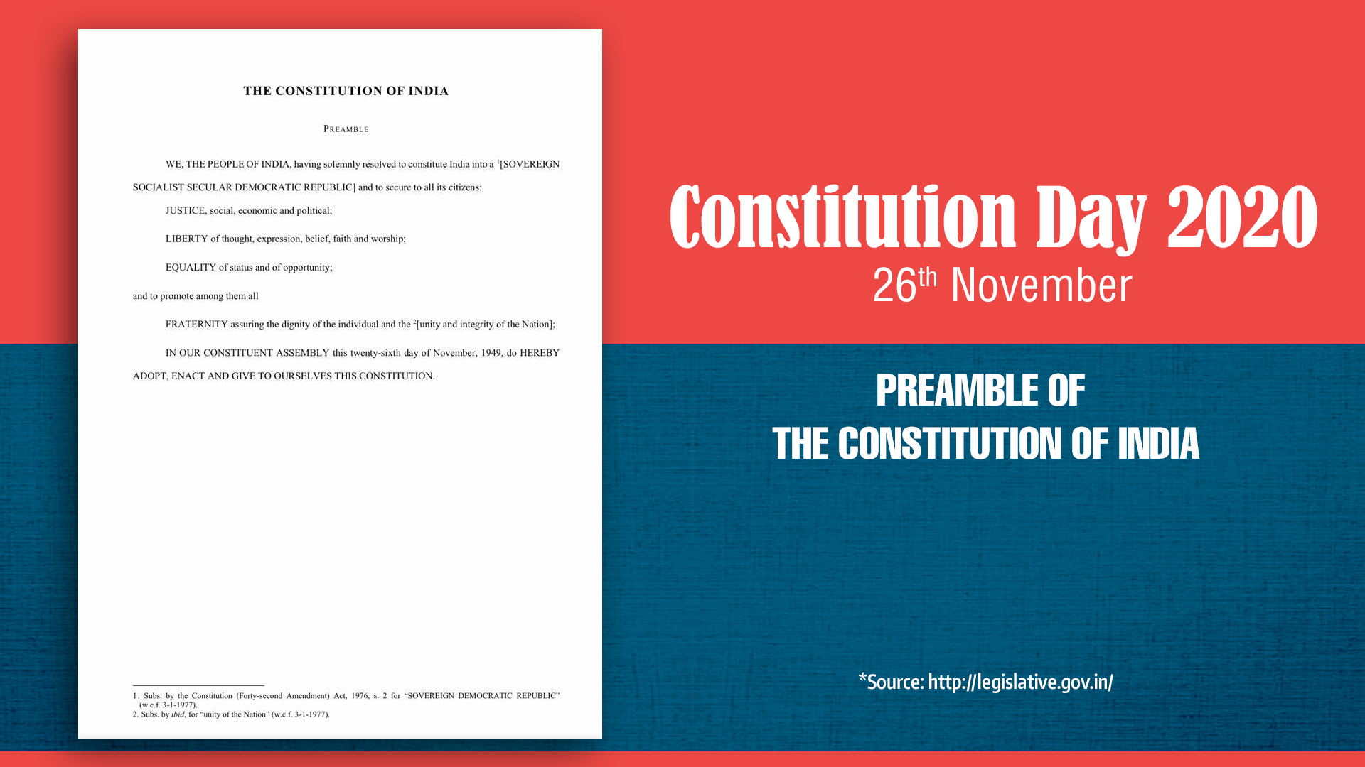 Constitution Day, 26 November 2020