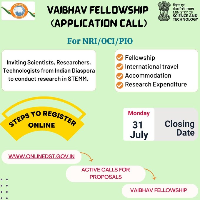 Application call for VAIBHAV Fellowship