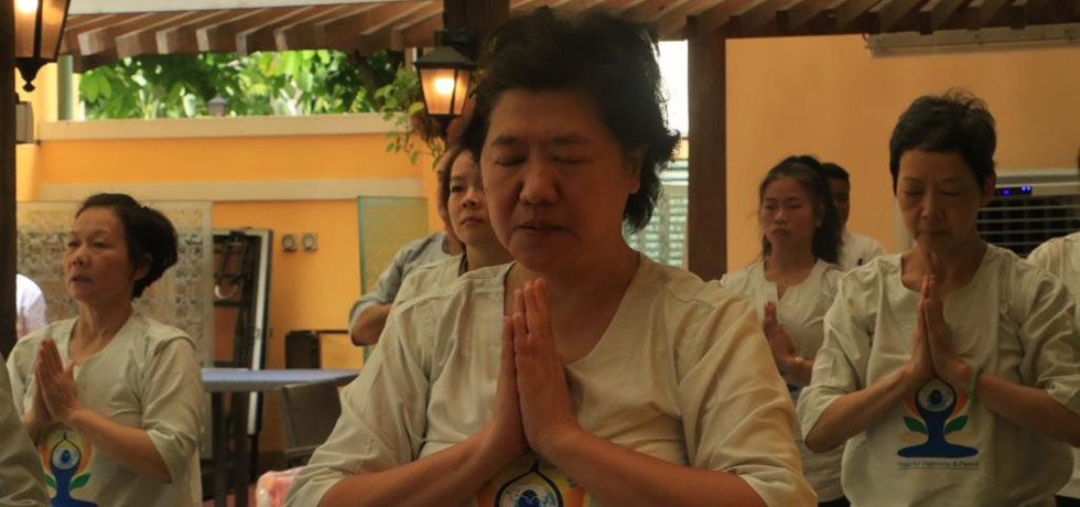 9th International Day of Yoga in Macau at Artyzen Grand Lapa hotel on Sunday, 18 June 2023